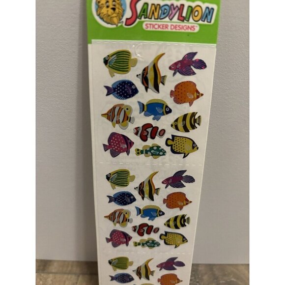 Vintage Sandylion Prismatic Tropical Fish Stickers Sealed Sheet Micro Aquarium - Picture 3 of 5
